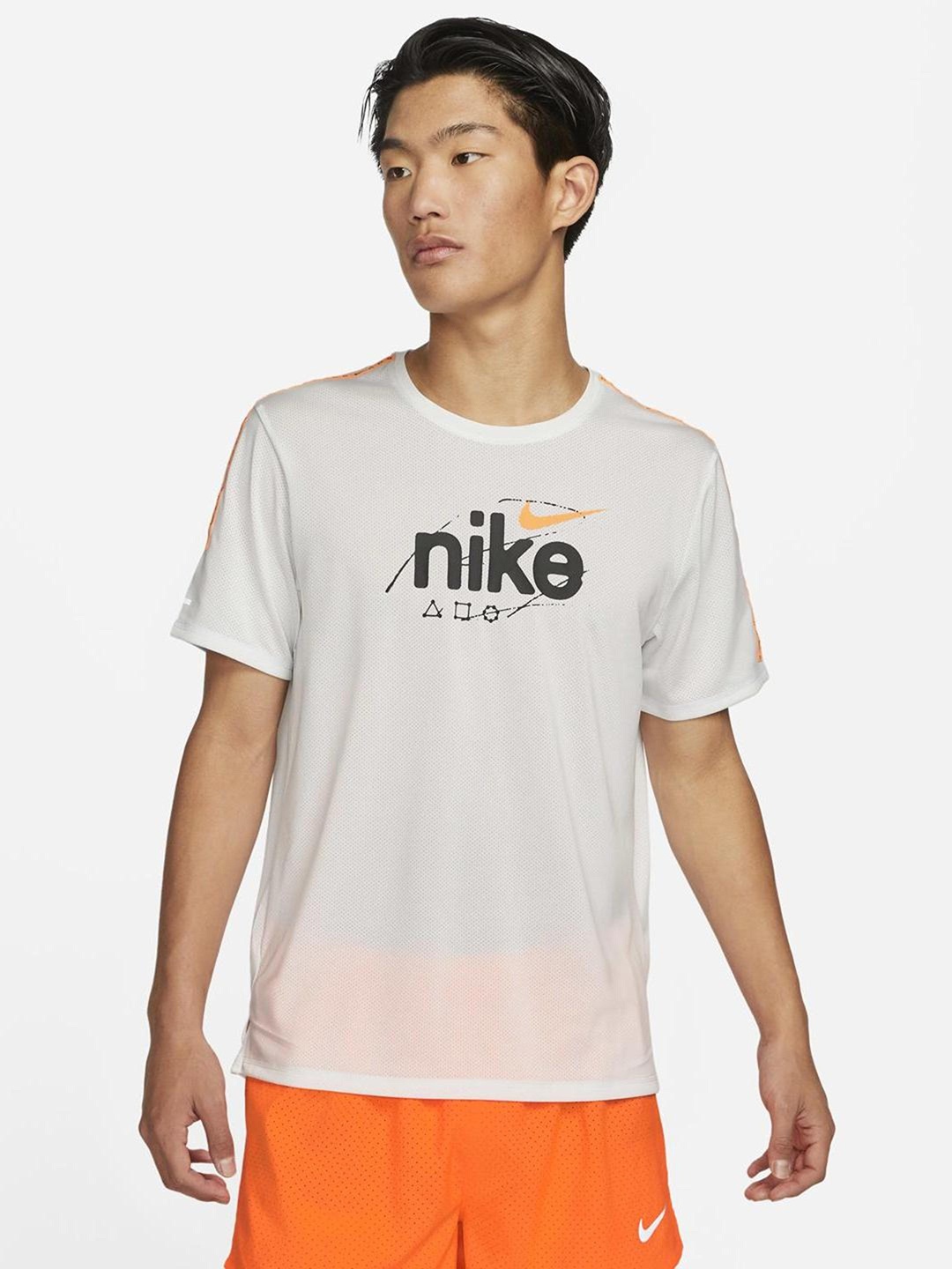 

Nike Men Dri-Fit Miler Short-Sleeve Running T-Shirt, White