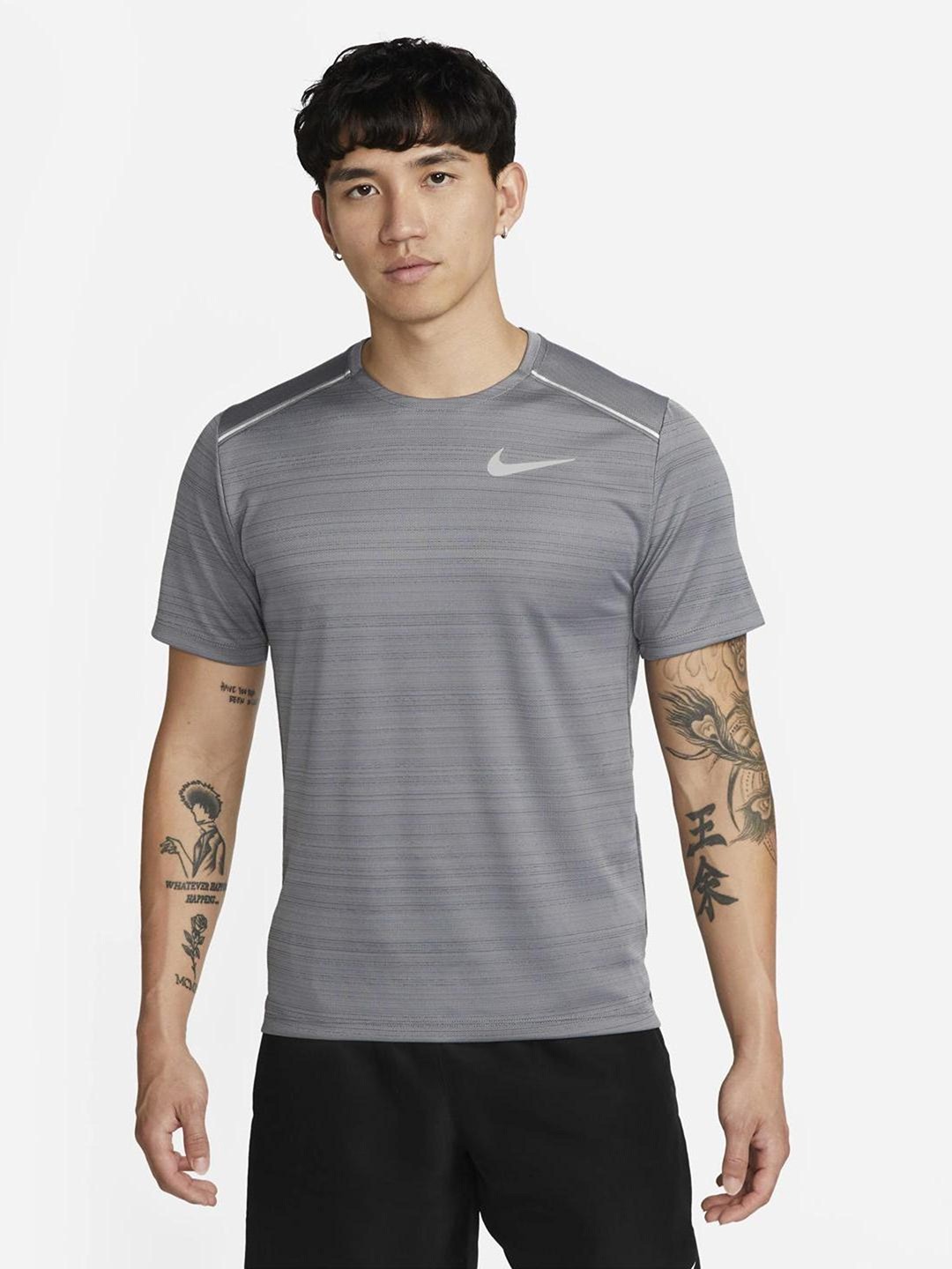 

Nike Dri-FIT Miler Short-Sleeve Running T-Shirt, Grey
