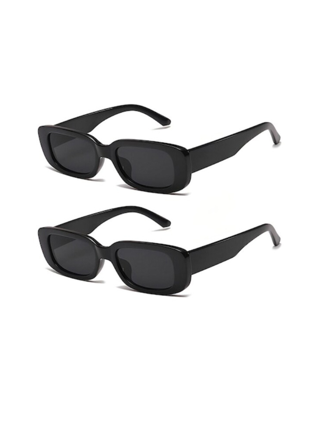 

Kastner Set Of 2 Rectangle Sunglasses With UV Protected Lens RLS_2MC_STAIN_BLKBLK_fs, Black
