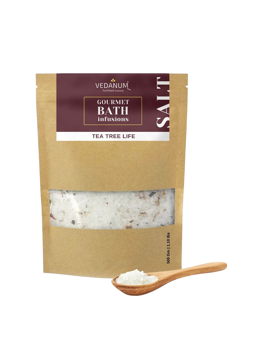 

VEDANUM Gourmet Bath Infusions Aroma Bath Salt 500 gm - Tea Tree Life, Off white