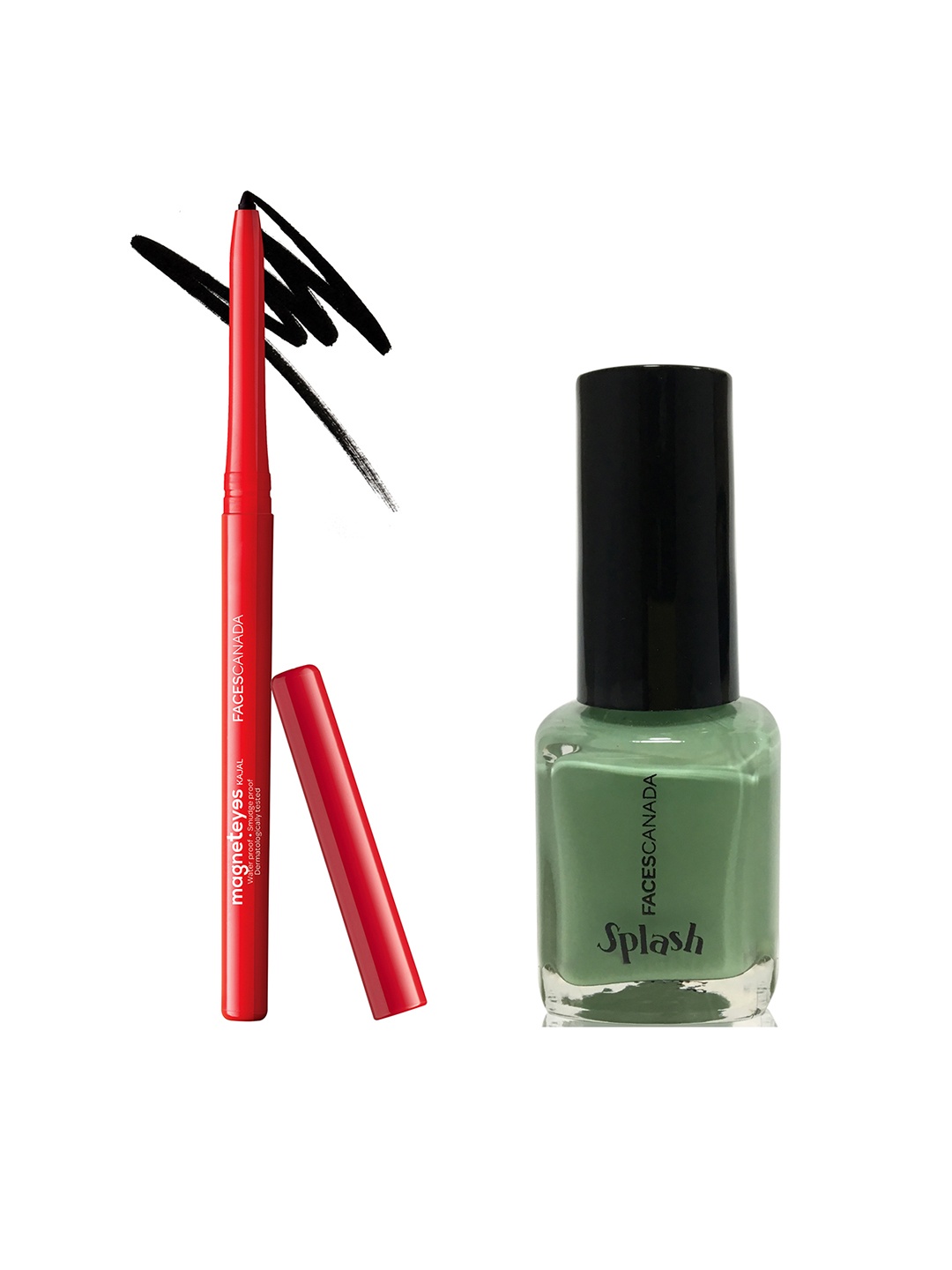 

FACES CANADA Set of Magneteyes Kajal & Splash High-Shine Nail Enamel, Black