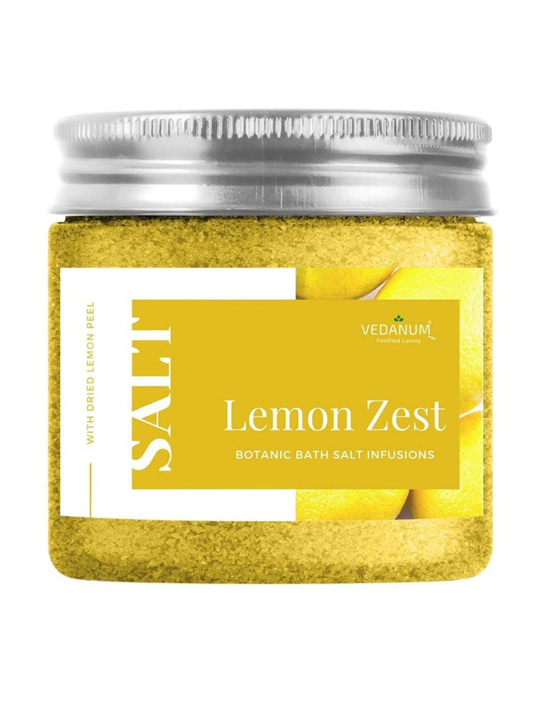 

VEDANUM Fortified Luxury Botanic Bath Salt Infusions 200 gm - Lemon Zest, Yellow