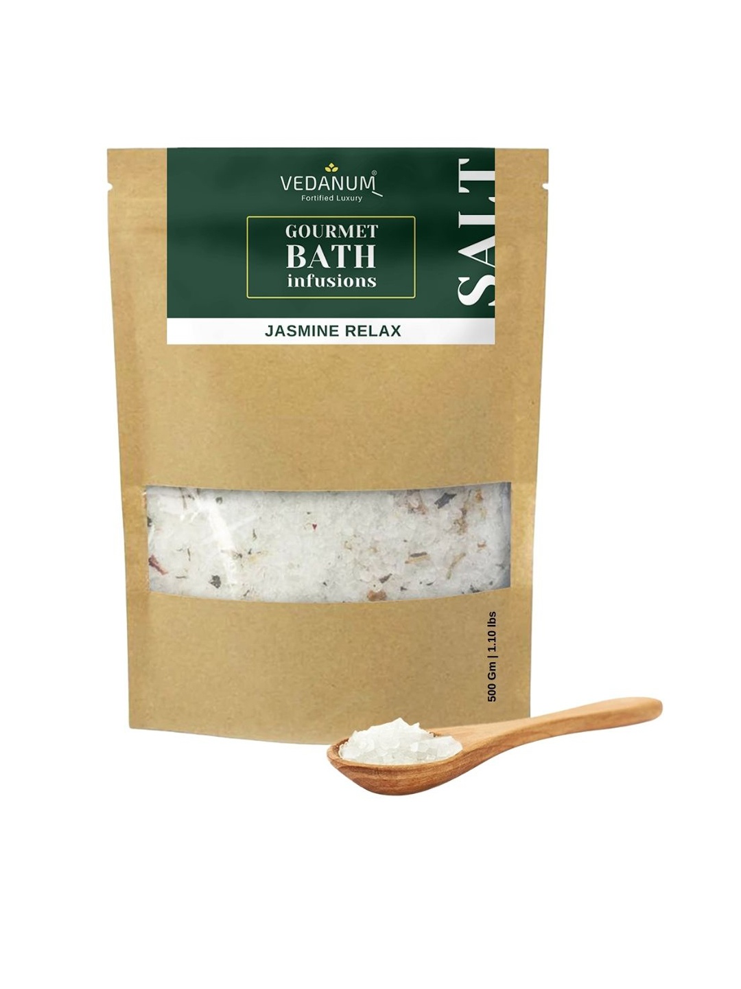 

VEDANUM Gourmet Bath Infusions Aroma Bath Salt 500 gm - Jasmine Relax, Off white