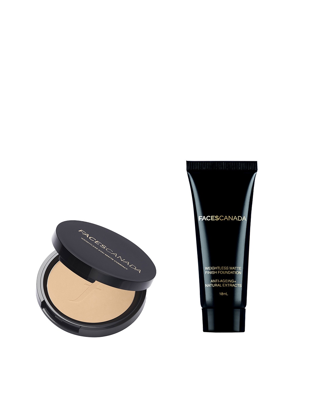 

FACES CANADA Set of Weightless Matte Compact - Beige 03 + Foundation - Beige 03