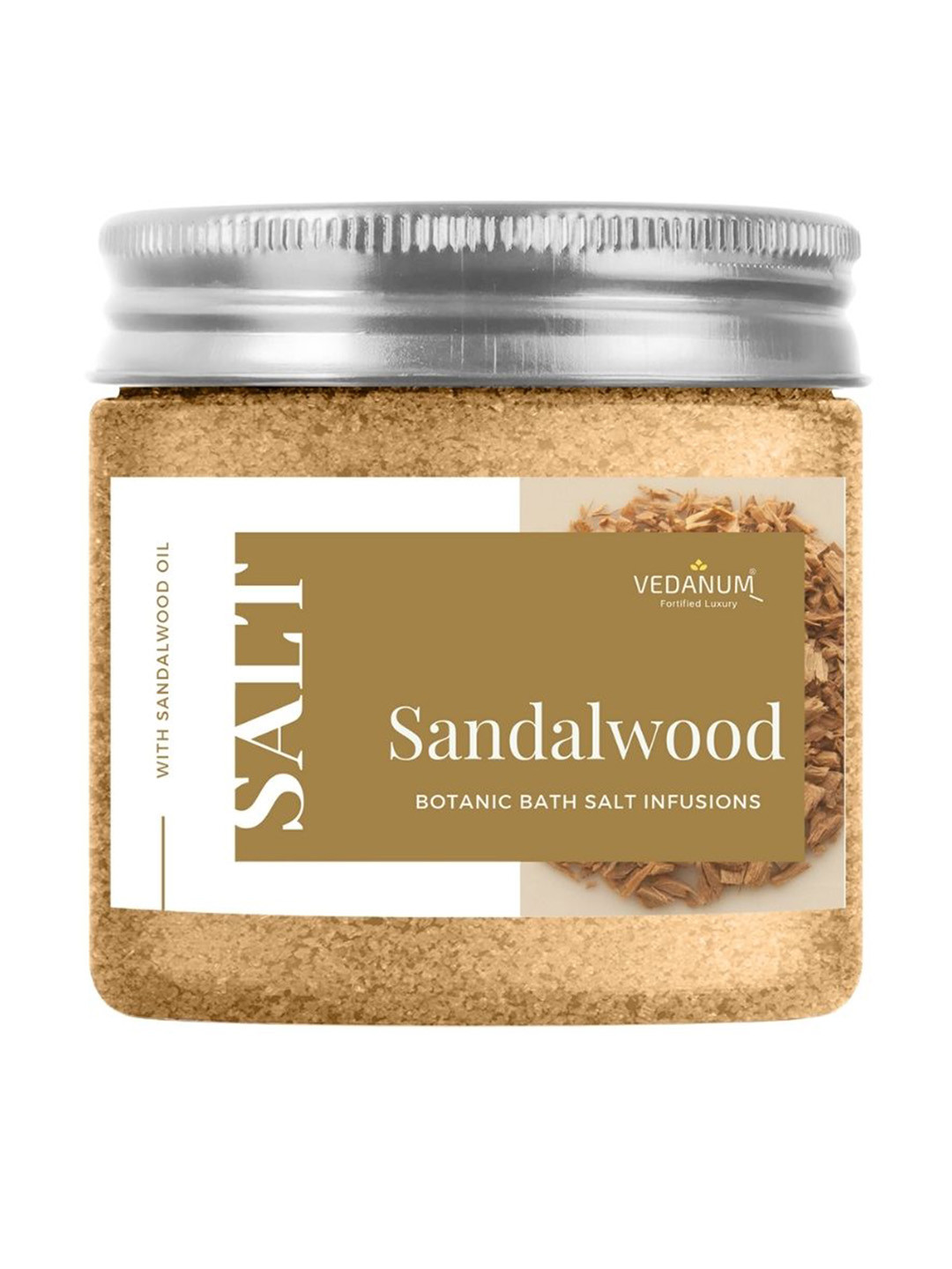 

VEDANUM Fortified Luxury Botanic Bath Salt Infusions 200 gm - Sandalwood, Brown