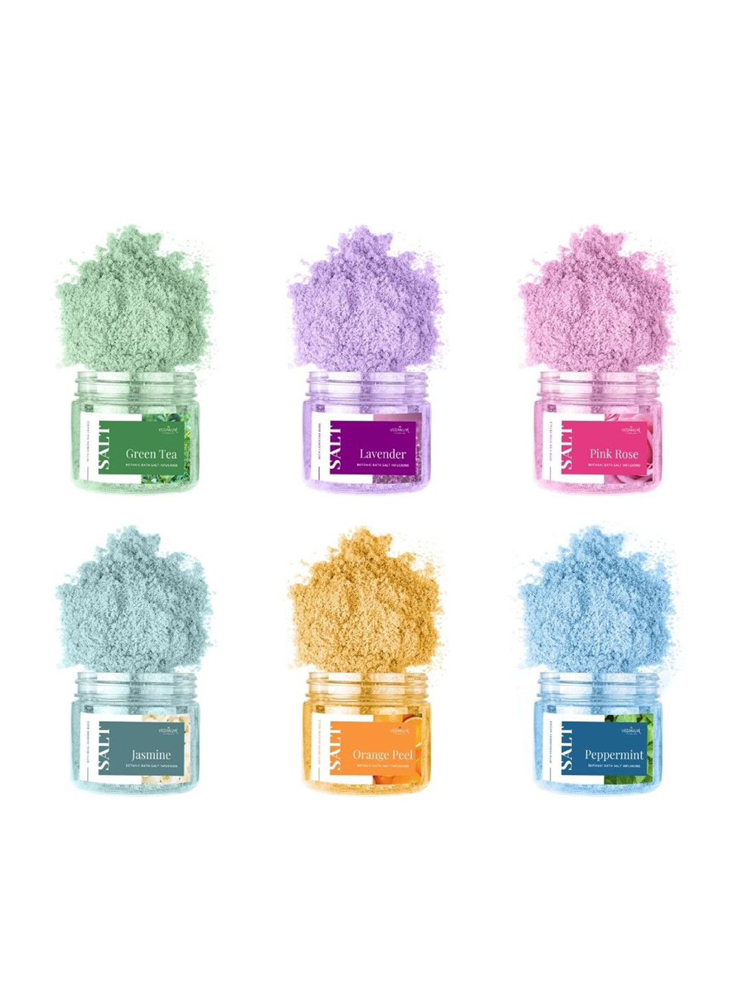

VEDANUM Set Of 6 Fortified Luxury Botanic Bath Salt Infusions - 100 gm Each, Multi