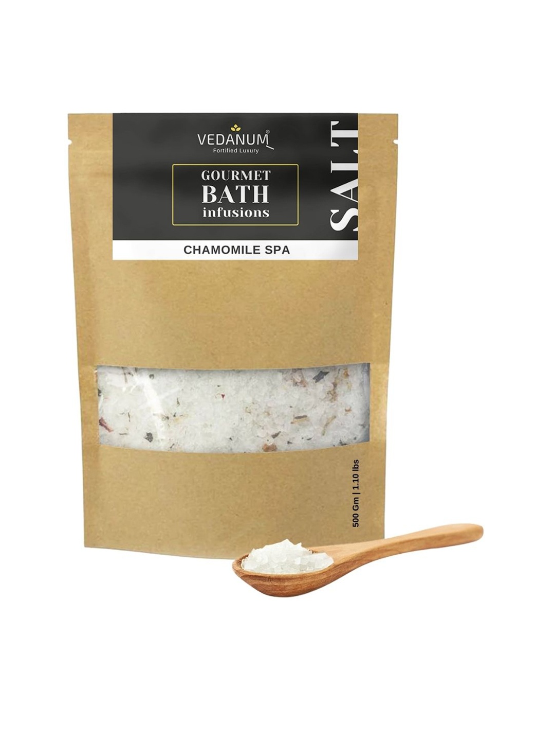 

VEDANUM Gourmet Bath Infusions Aroma Bath Salt 500 gm - Chamomile Spa, Off white