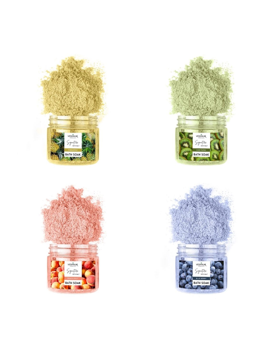 

VEDANUM Set of 4 Botanic Infusion Bath Salt - 400g Each, Blue