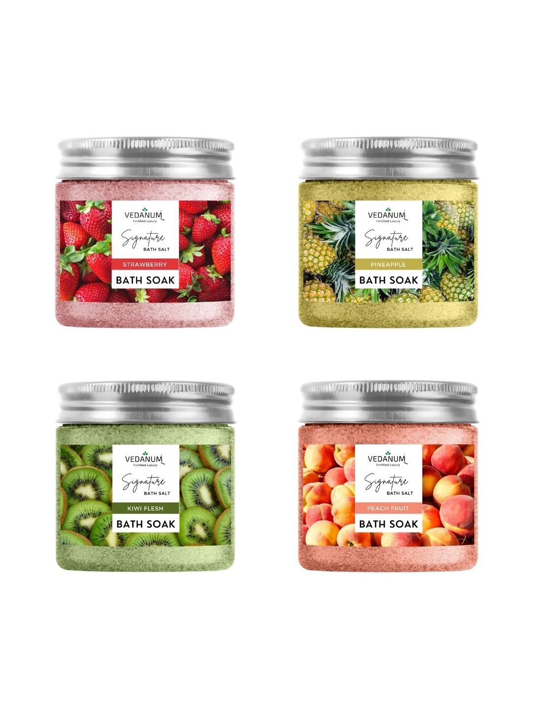 

VEDANUM Set of 4 Botanic Infusion Bath Salt - 400g Each, Orange