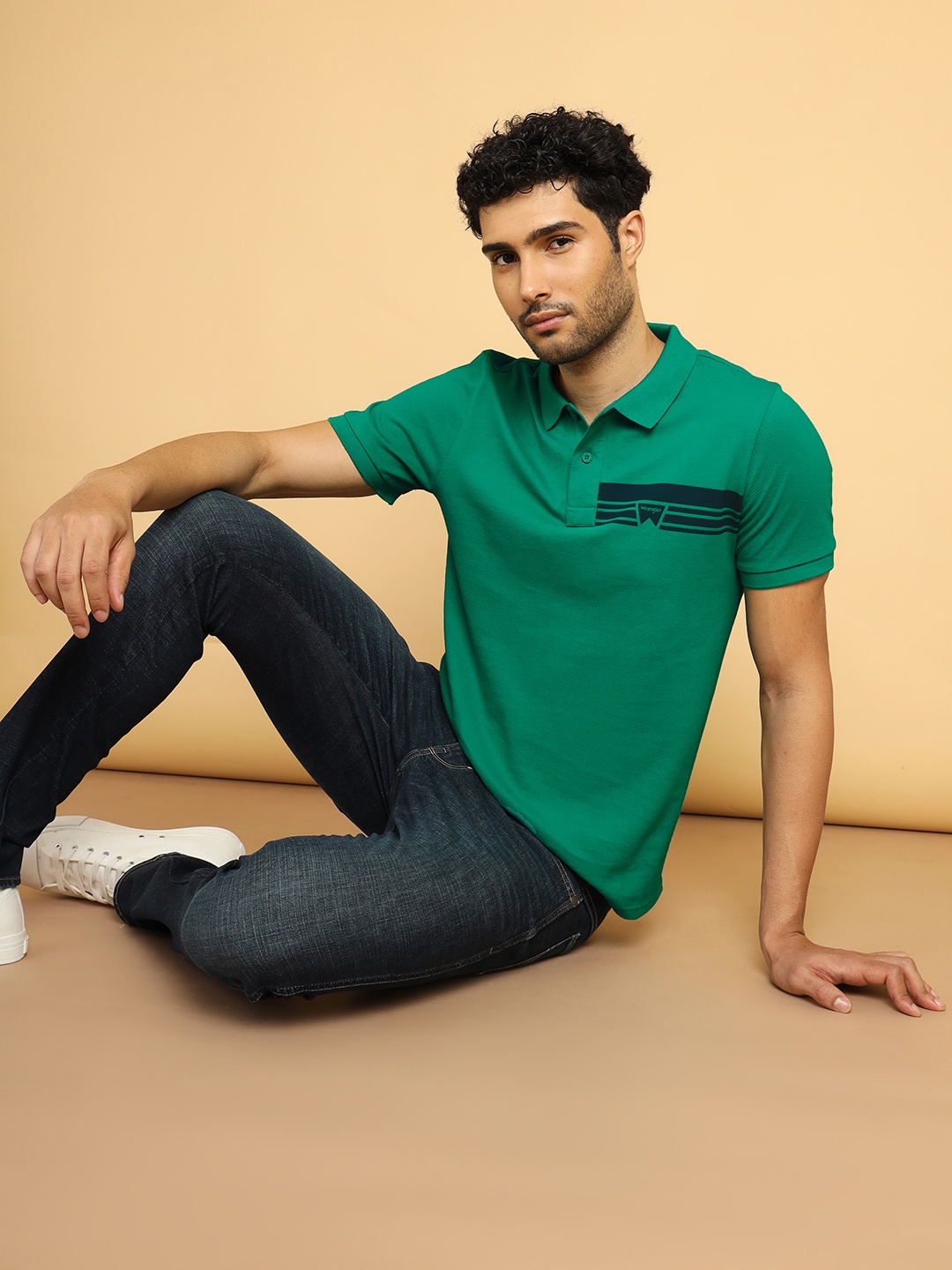 

Wrangler Polo Collar Cotton T-shirt, Green