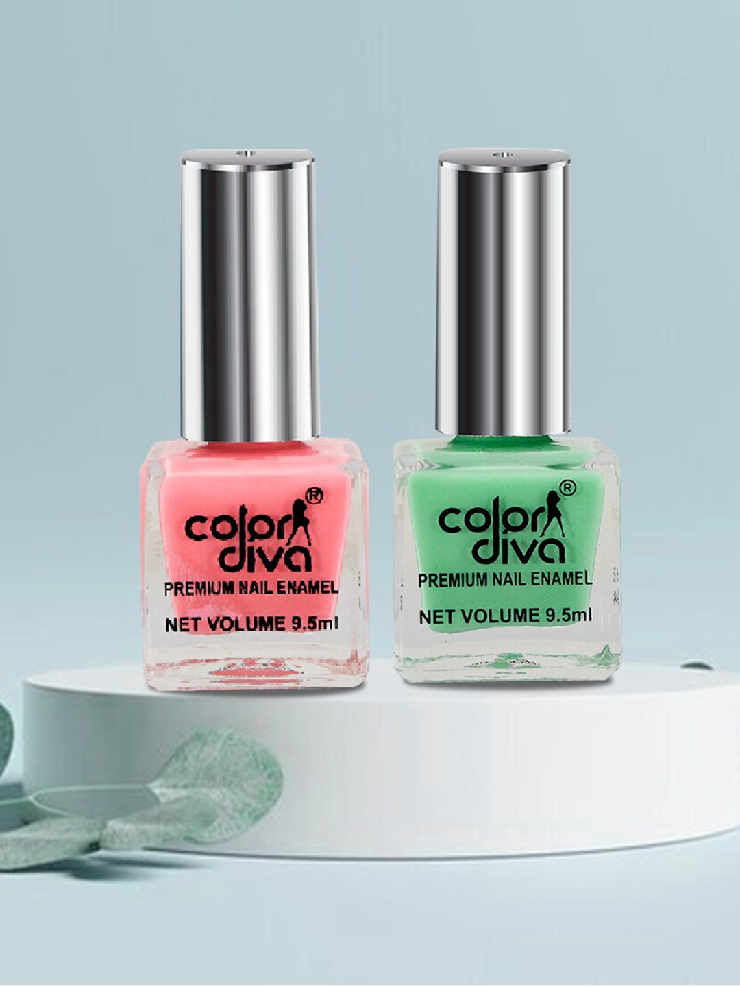 

Adbeni Set of 2 Color Diva Long Lasting Premium Nail Enamel 9.5 ml each - Neon Clap, Pink