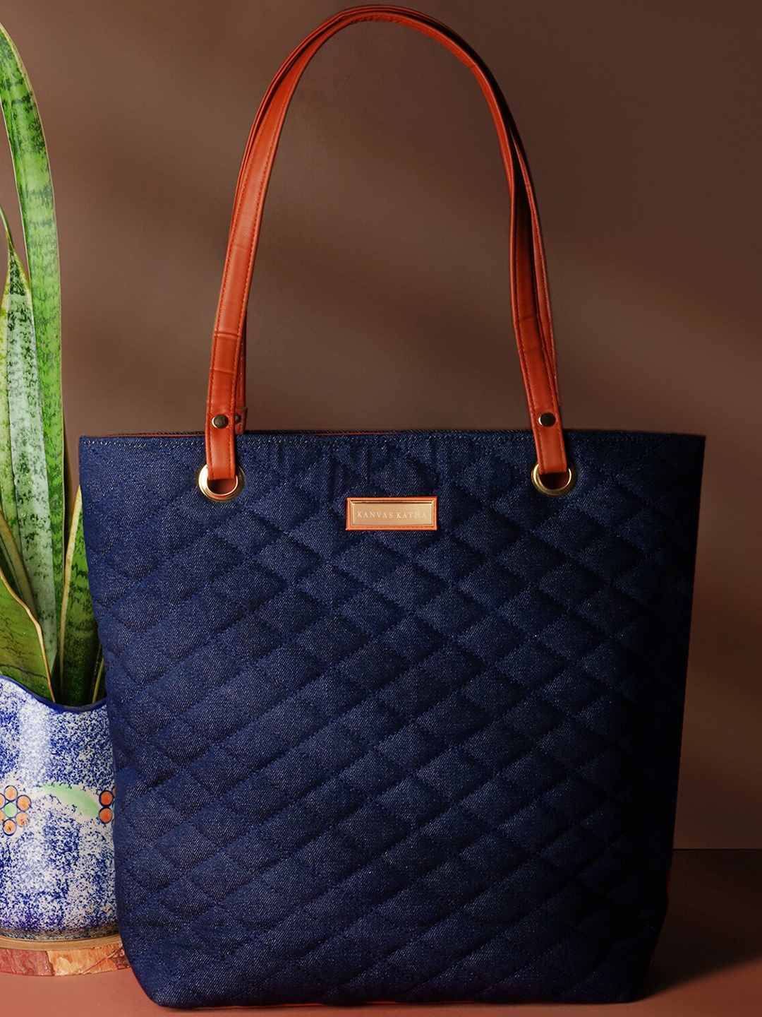 

Kanvas Katha Textured Structured Shoulder Bag, Blue