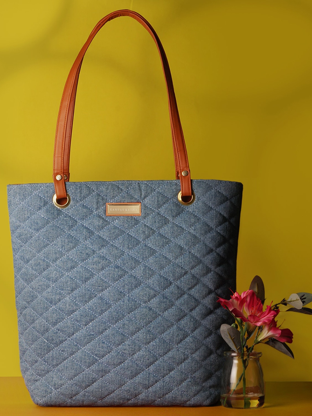 

Kanvas Katha Textured Structured Shoulder Bag, Blue