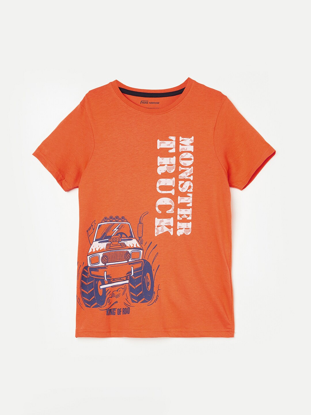

Fame Forever by Lifestyle Boys Graphic Printed Cotton T-shirt, Orange