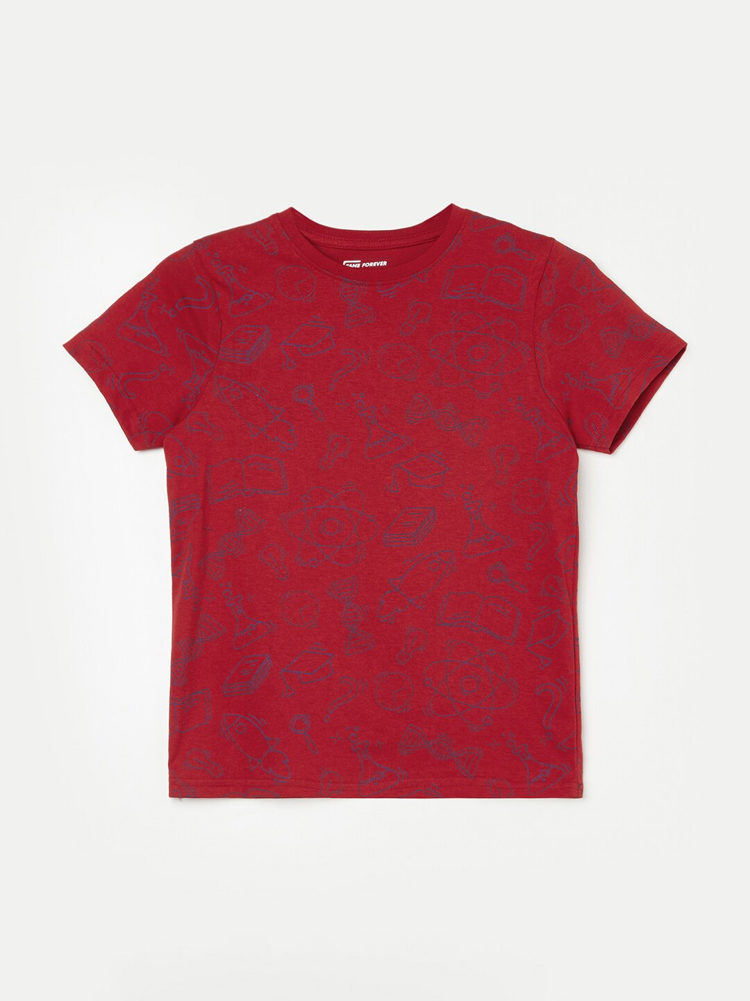 

Fame Forever by Lifestyle Boys Printed Cotton T-shirt, Red