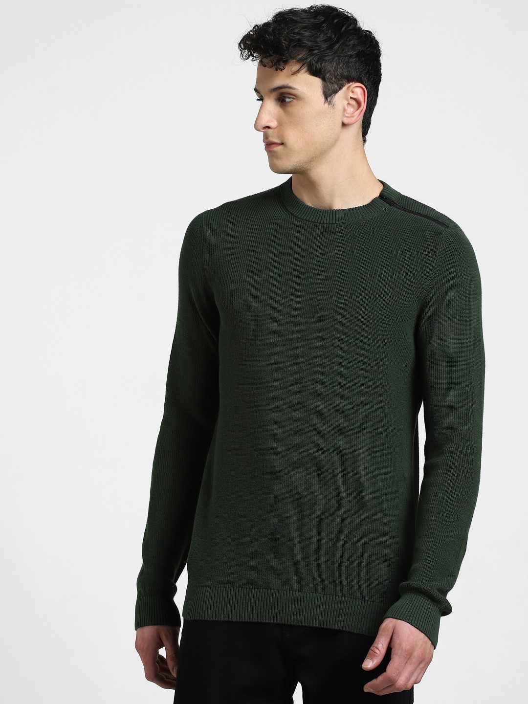 

Jack & Jones Ribbed Cotton Pullover Sweaters, Green