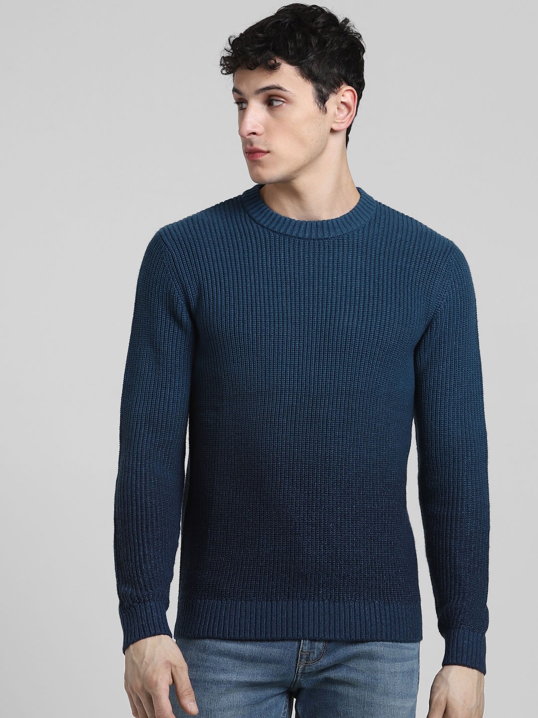 

Jack & Jones Ribbed Cotton Pullover Sweaters, Blue