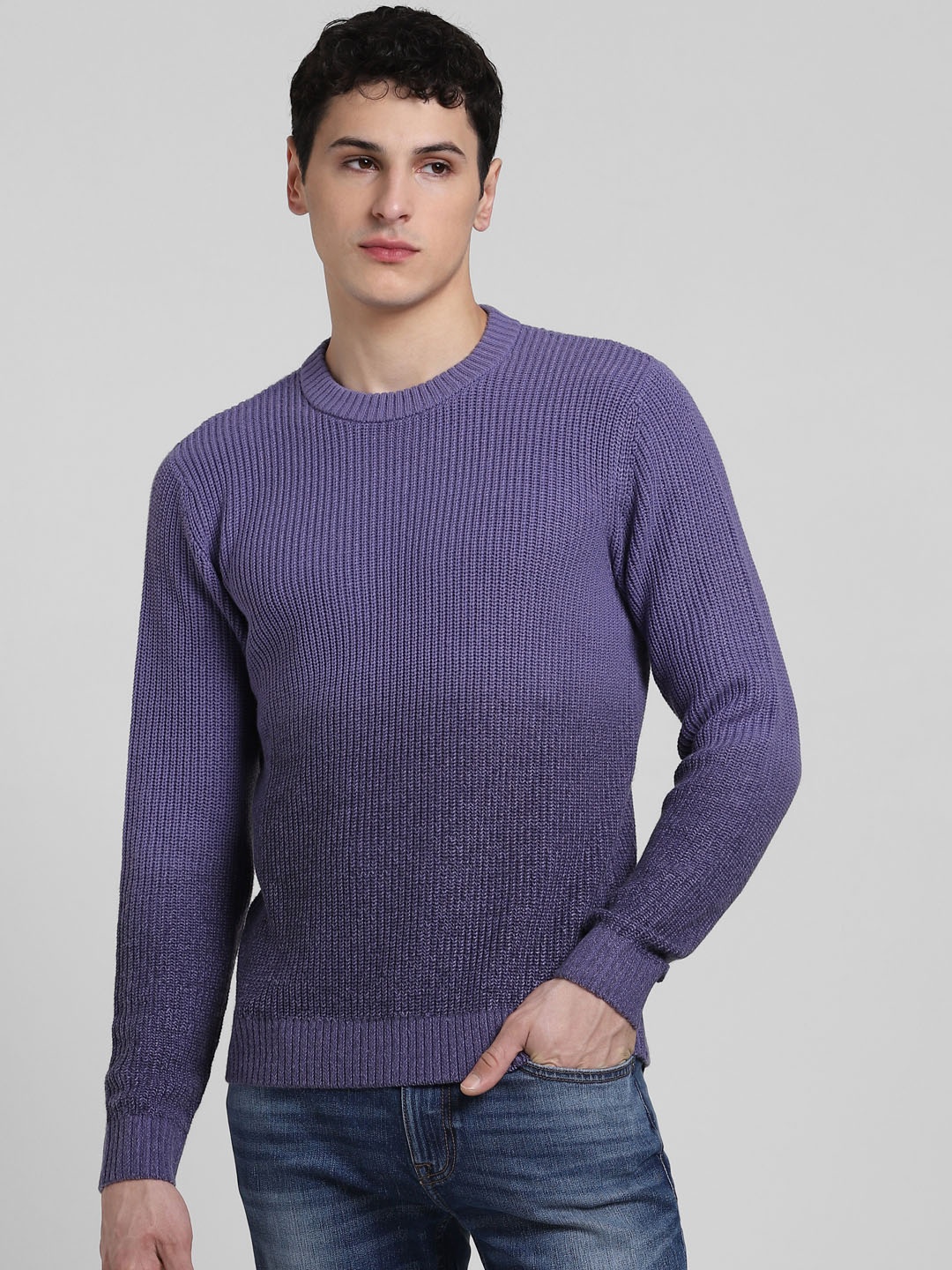 

Jack & Jones Round Neck Cotton Pullover, Purple