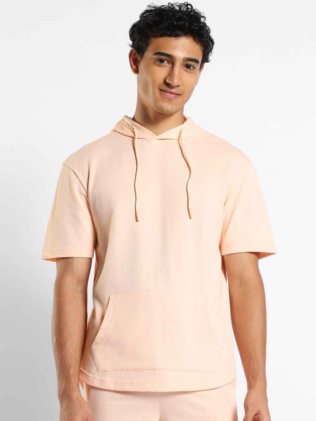 

NOBERO Self-Design Hooded T-Shirt & Shorts, Peach