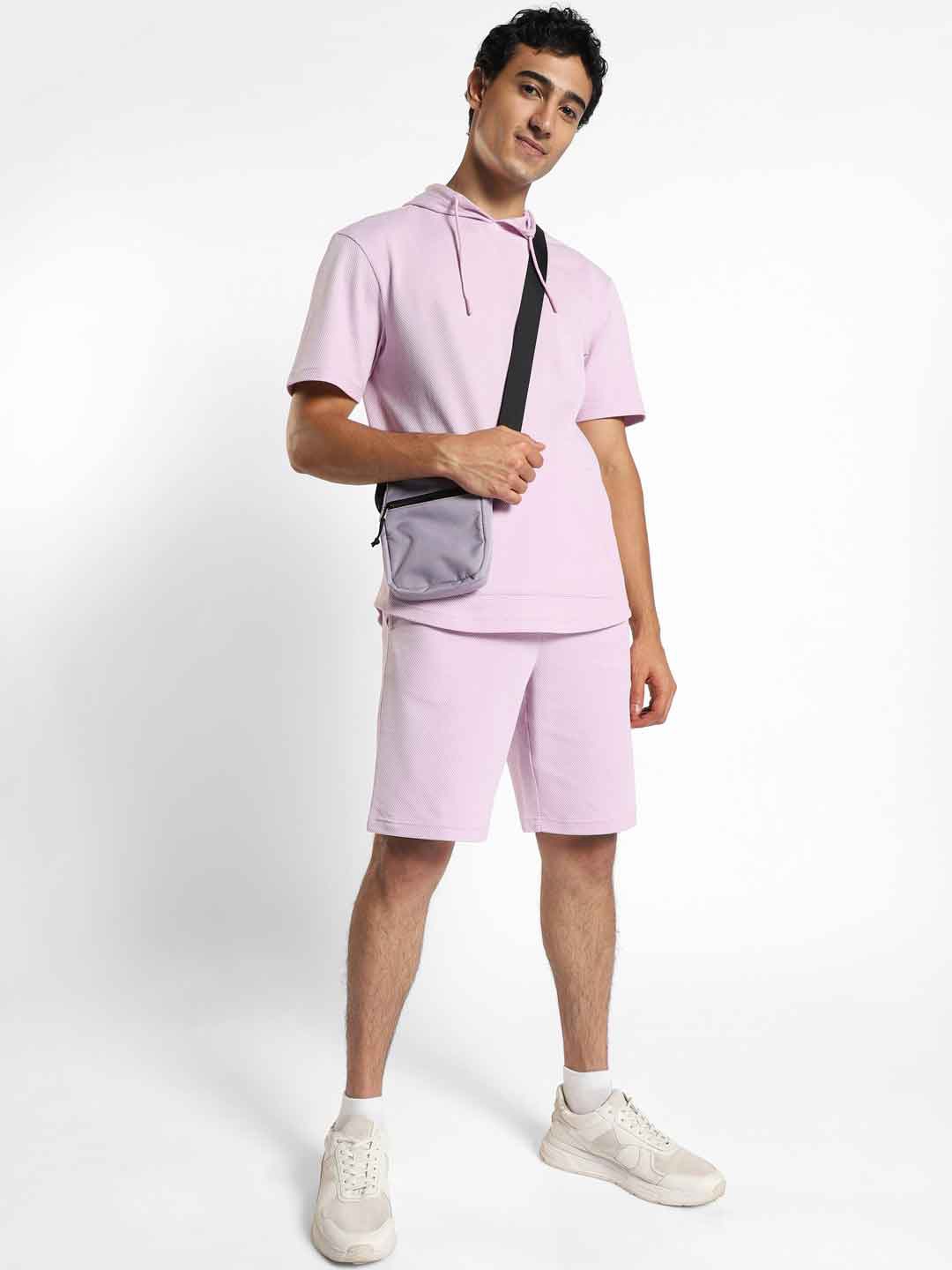 

NOBERO Self-Design Hooded T-Shirt & Shorts, Lavender
