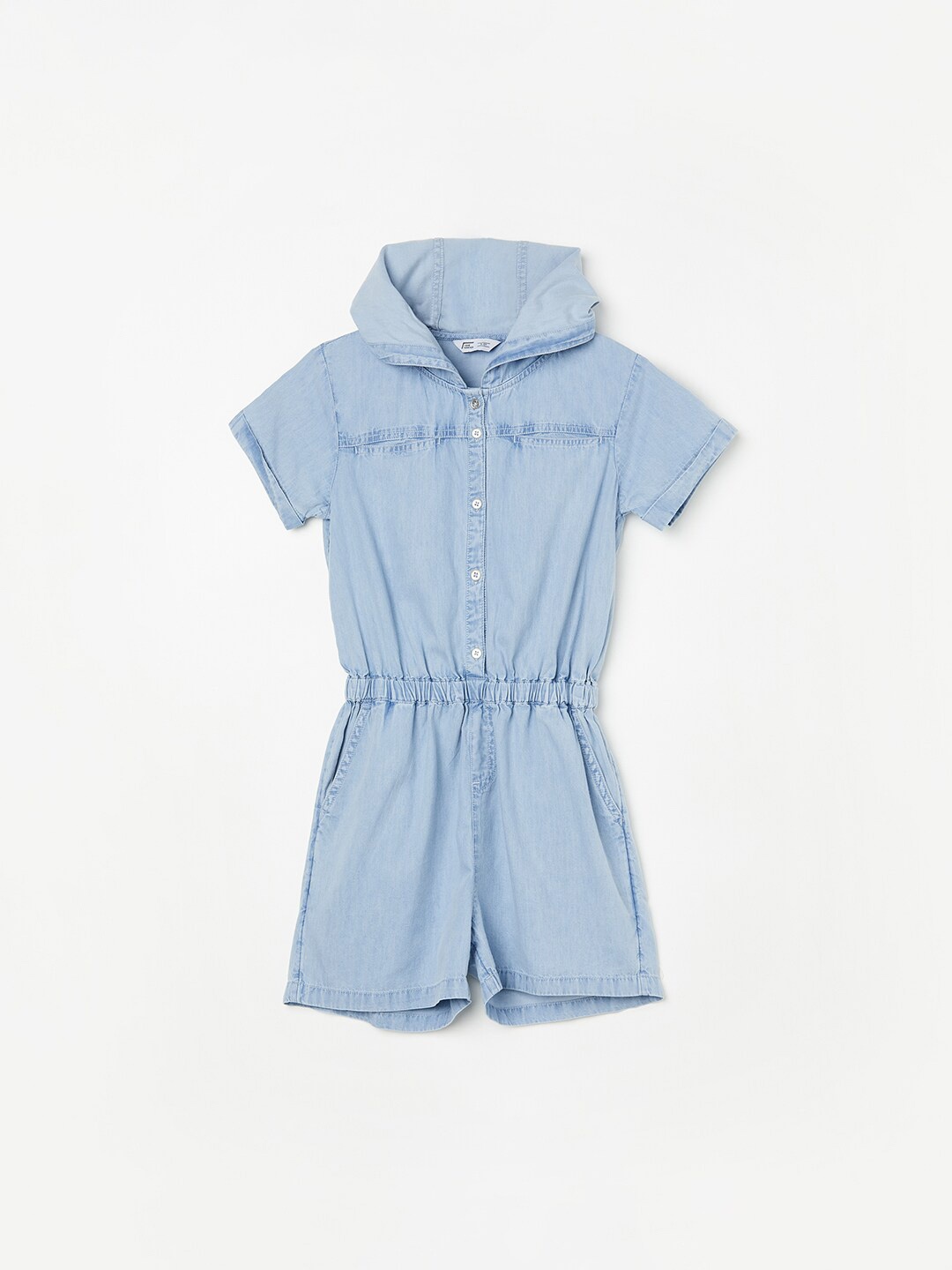 

Fame Forever by Lifestyle Girls Hooded Pure Cotton Basic Jumpsuit, Blue