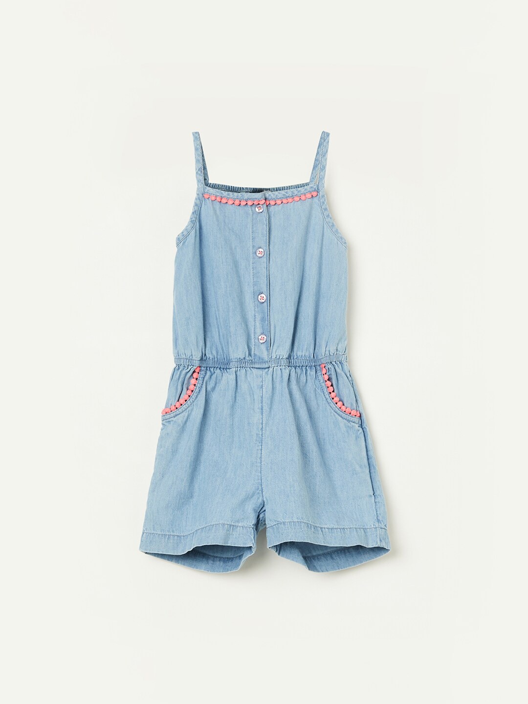 

Juniors by Lifestyle Girls Shoulder Strap Pure Cotton Playsuit, Blue