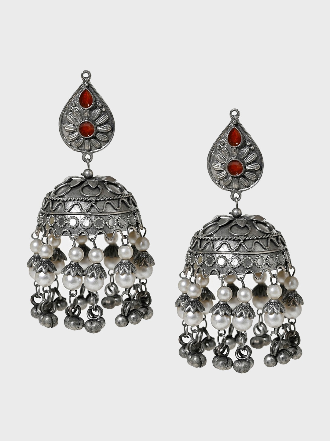 

XPNSV Oxidised Contemporary Jhumkas, Silver