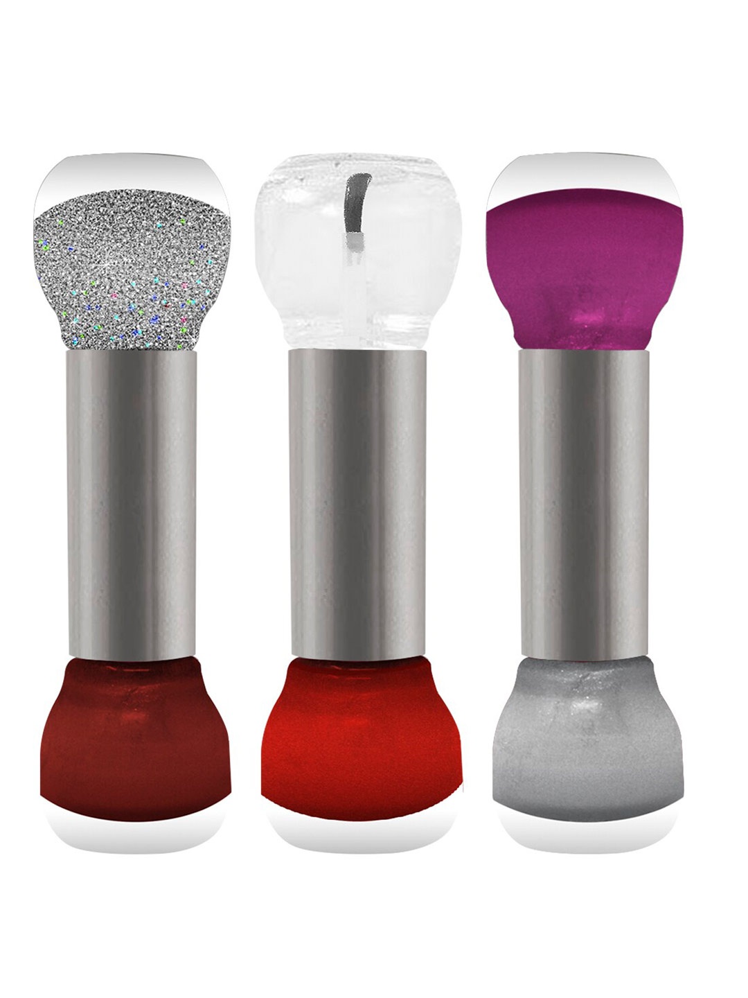 

Adbeni Set of 3 Festive Splash Loving Trend Color Quick Dry 2-In-1 Nail Polish - 5 ml each, Multi