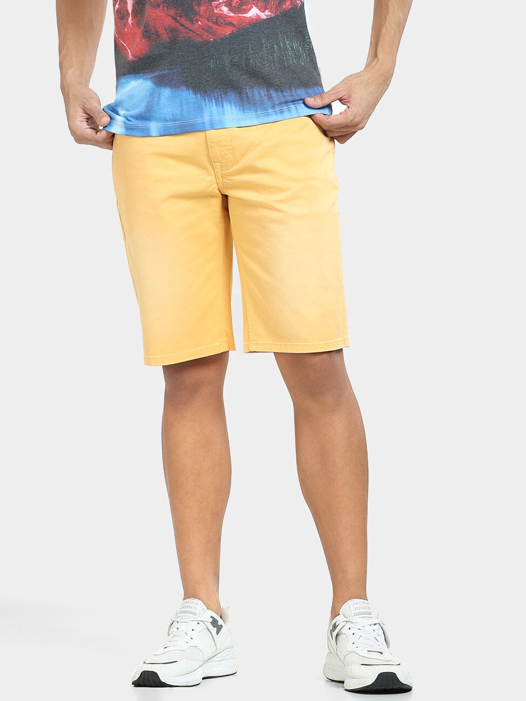 

Jack & Jones Men Mid-Rise Cotton Shorts, Yellow