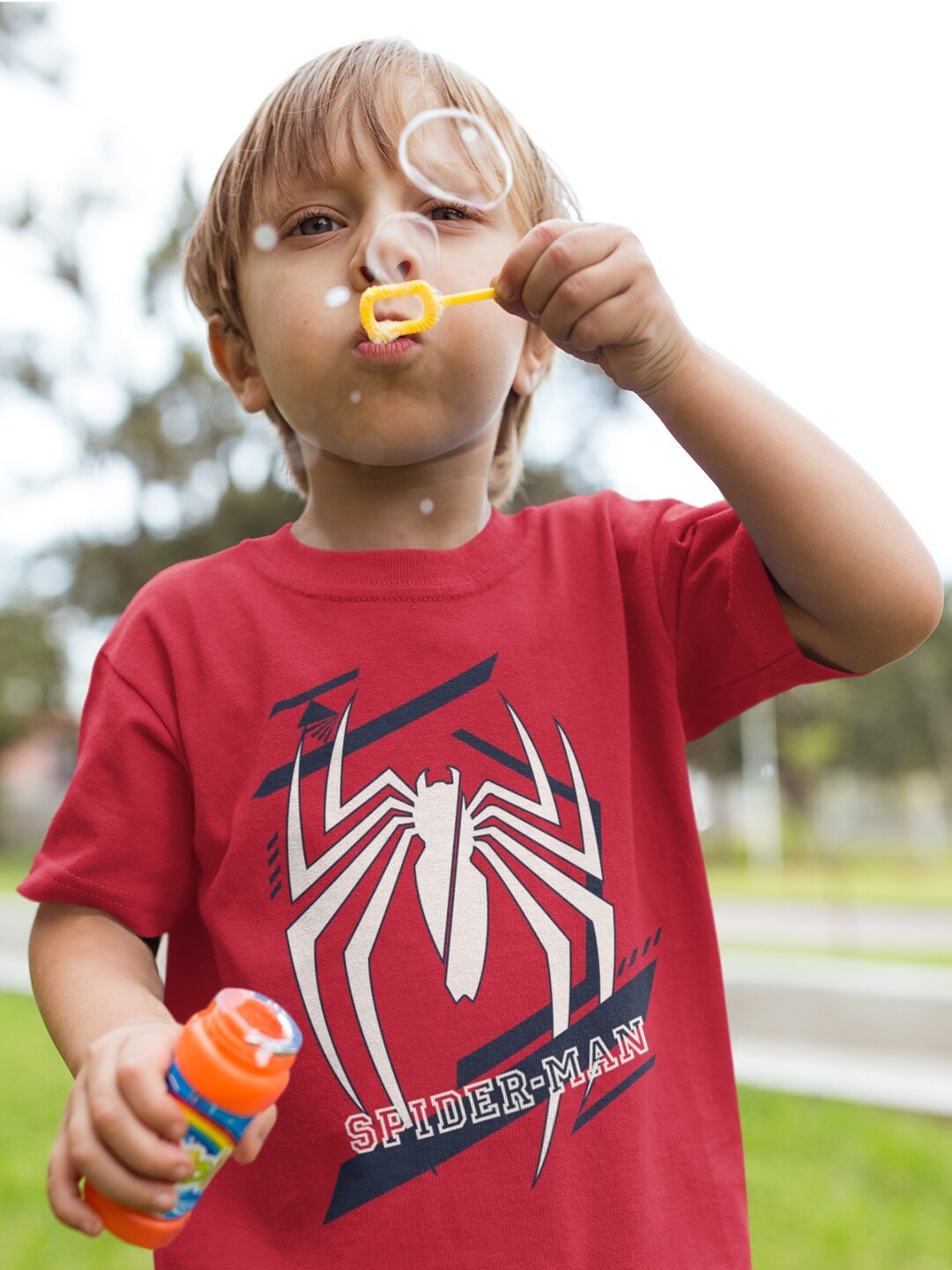 

KINSEY Boys Spider-Man Printed T-shirt, Red