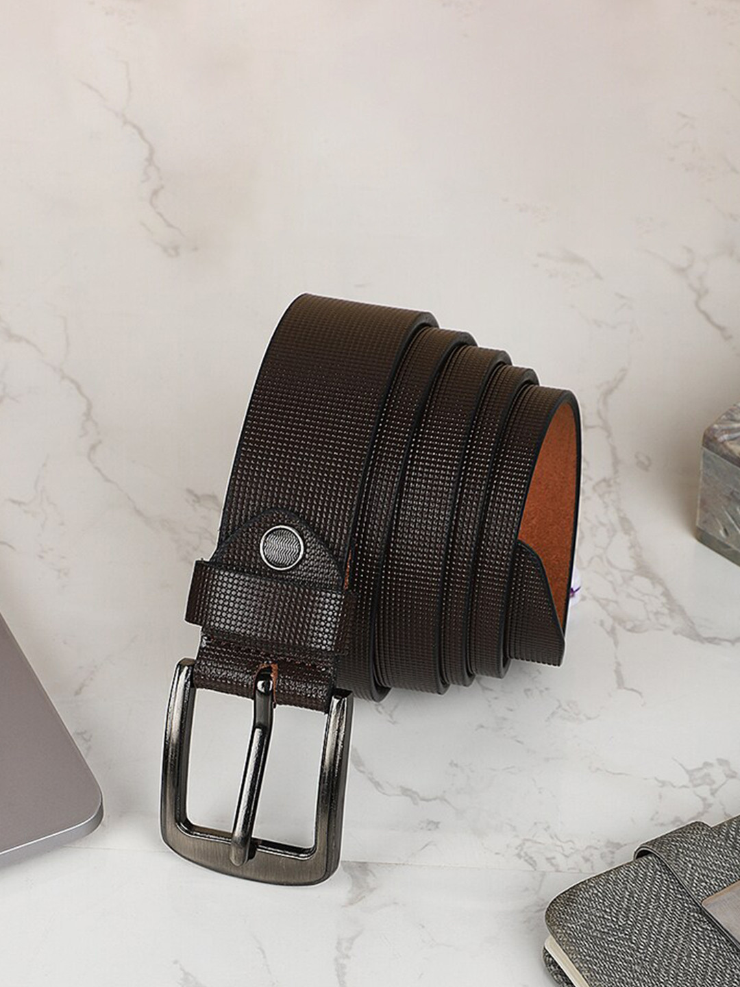 

Kastner Textured Leather Formal Belt, Brown