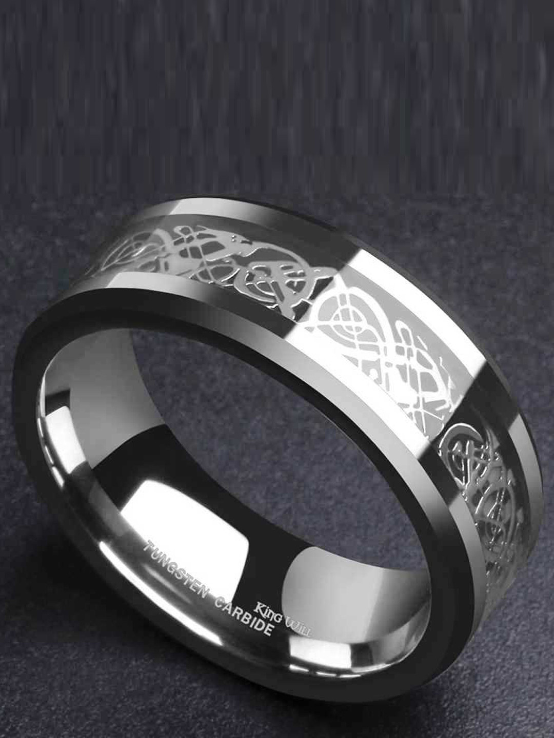 

MEENAZ Set Of 2 Silver-Plated Band Finger Rings