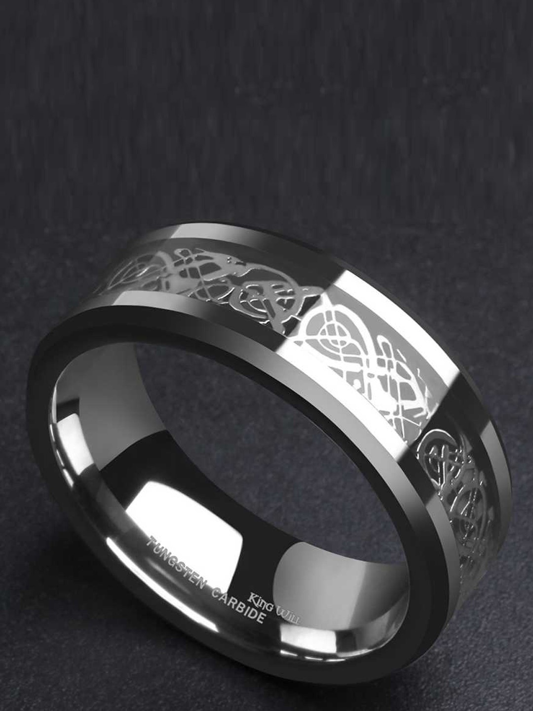 

MEENAZ Set Of 2 Silver Plated Finger Rings, Black