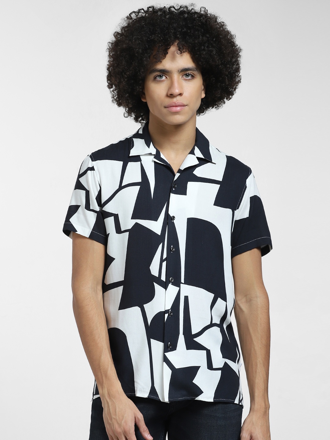 

Jack & Jones Geometric Printed Casual Shirt, White