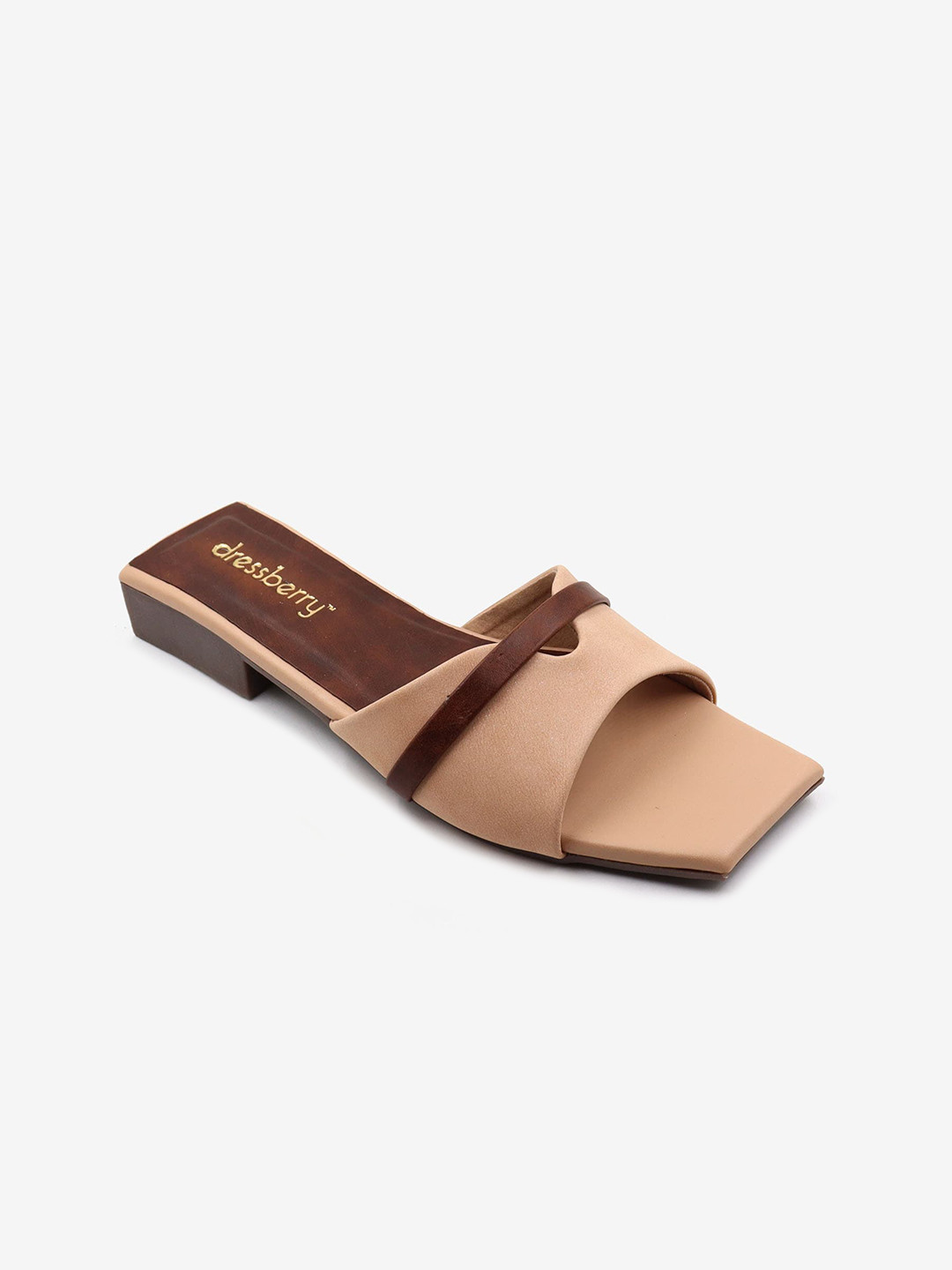 

DressBerry Beige & Brown Colourblocked Open Toe Flats