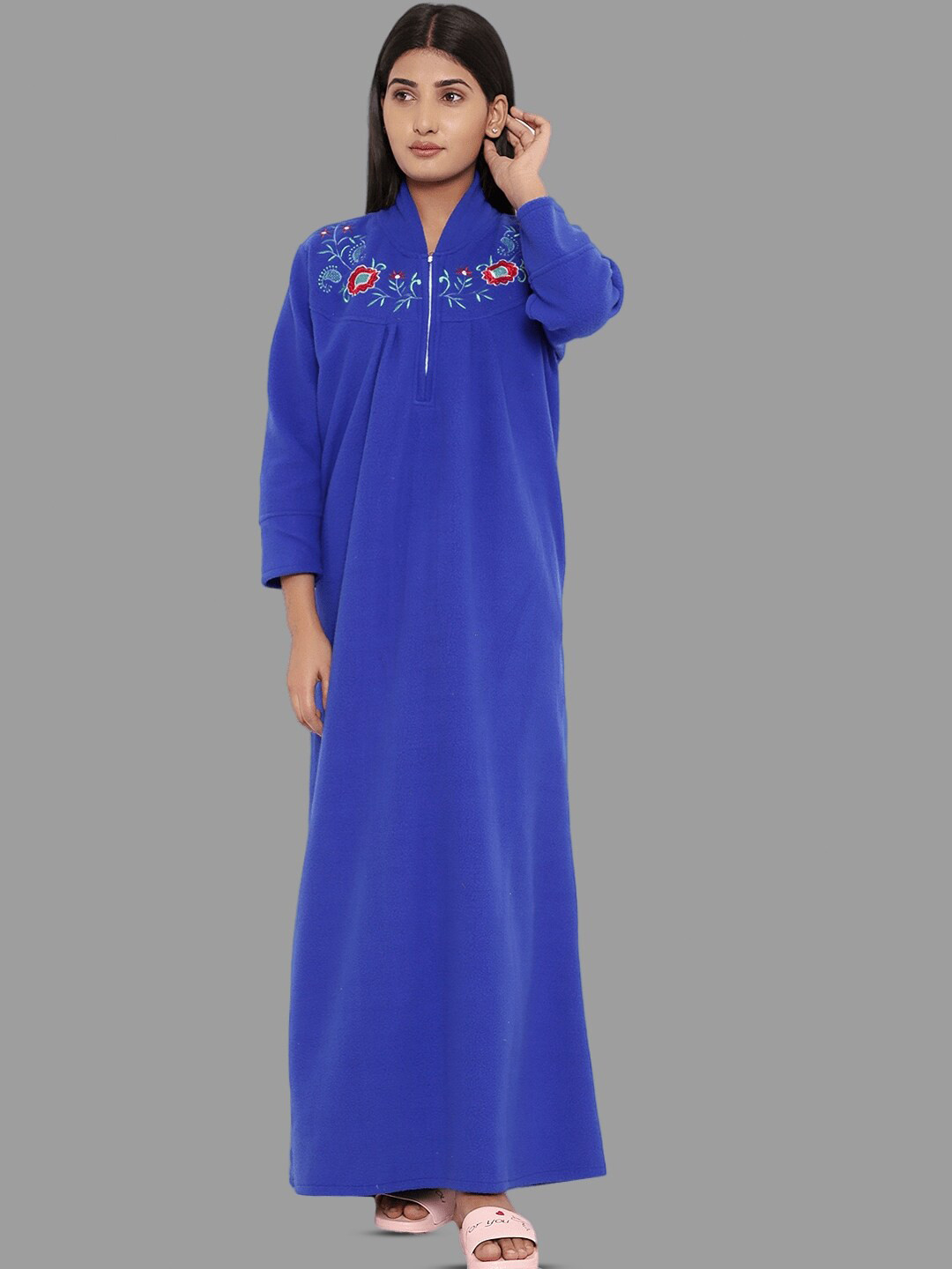 

PALIVAL Floral Embroidered Maxi Nightdress, Blue
