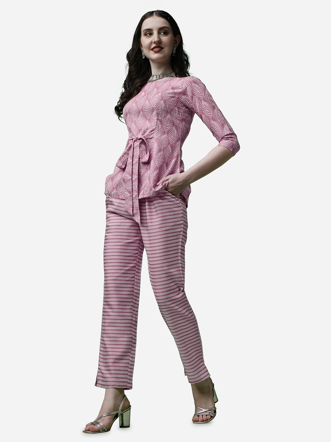 

RAISIN Printed Pure Cotton Top With Trouser, Pink