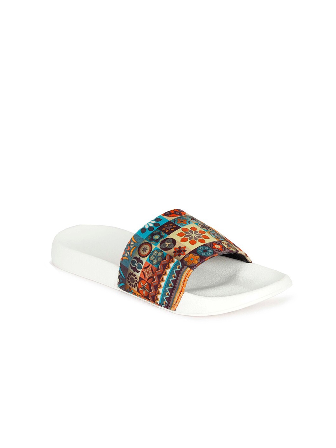 

aadi Men Printed Sliders, Blue