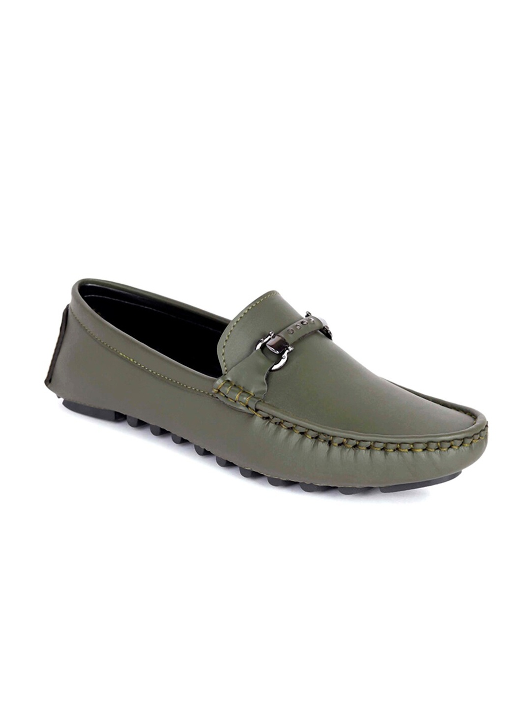 

aadi Men Buckled Moisture Wicking Loafers, Olive