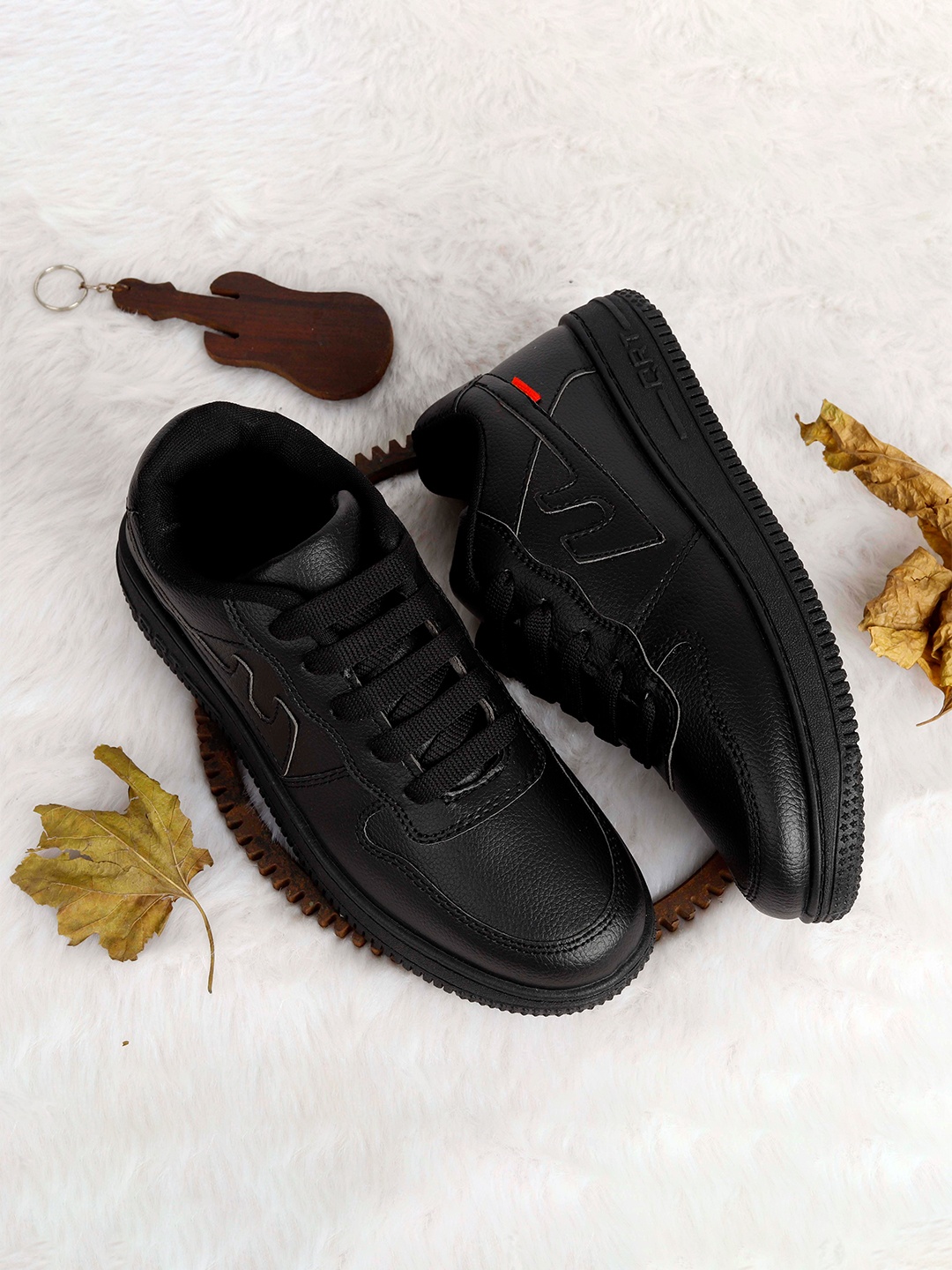 

aadi Men Textured Moisture Wicking Sneakers, Black