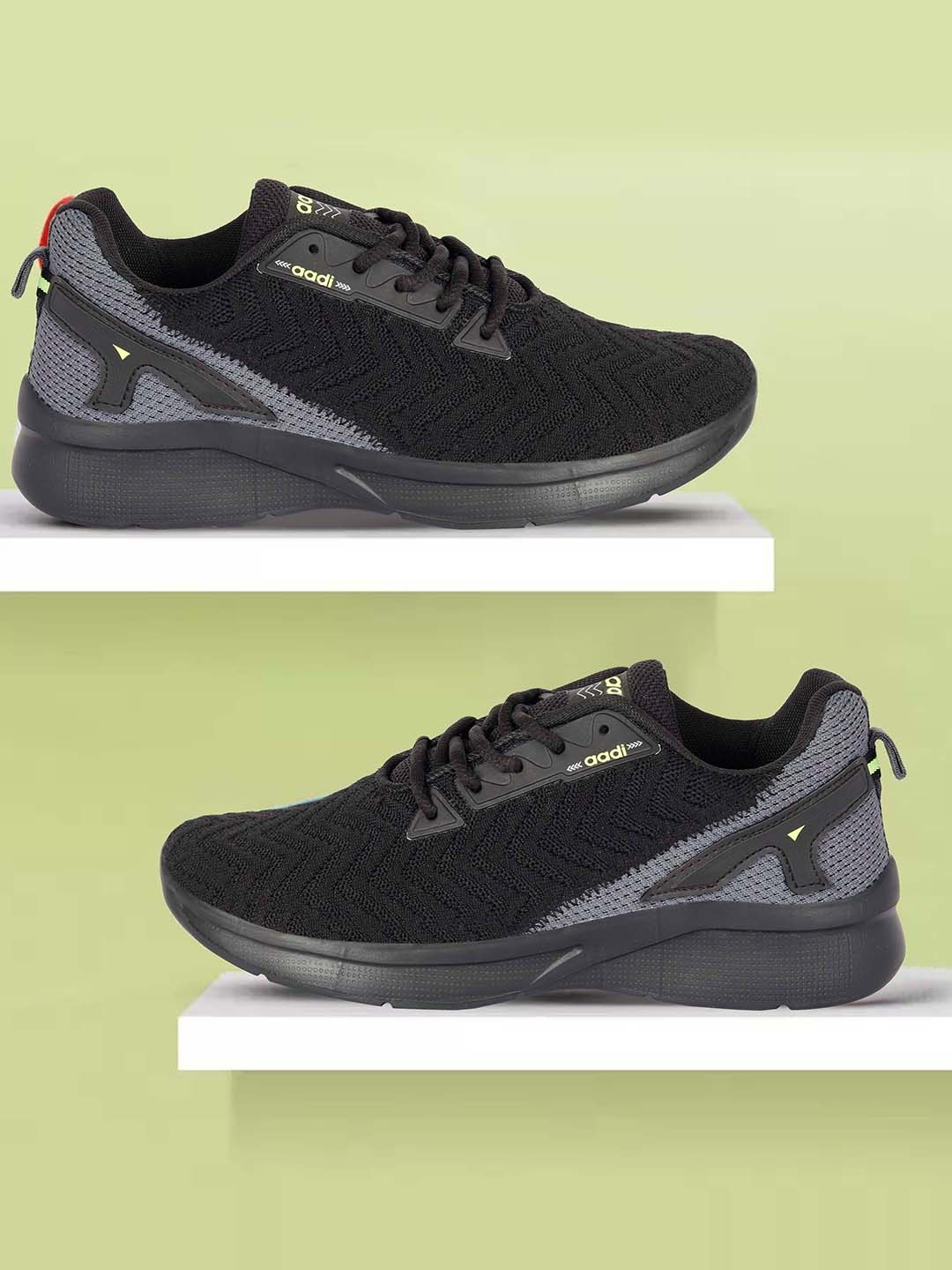 

aadi Men Textured Moisture Wicking Sneakers, Black