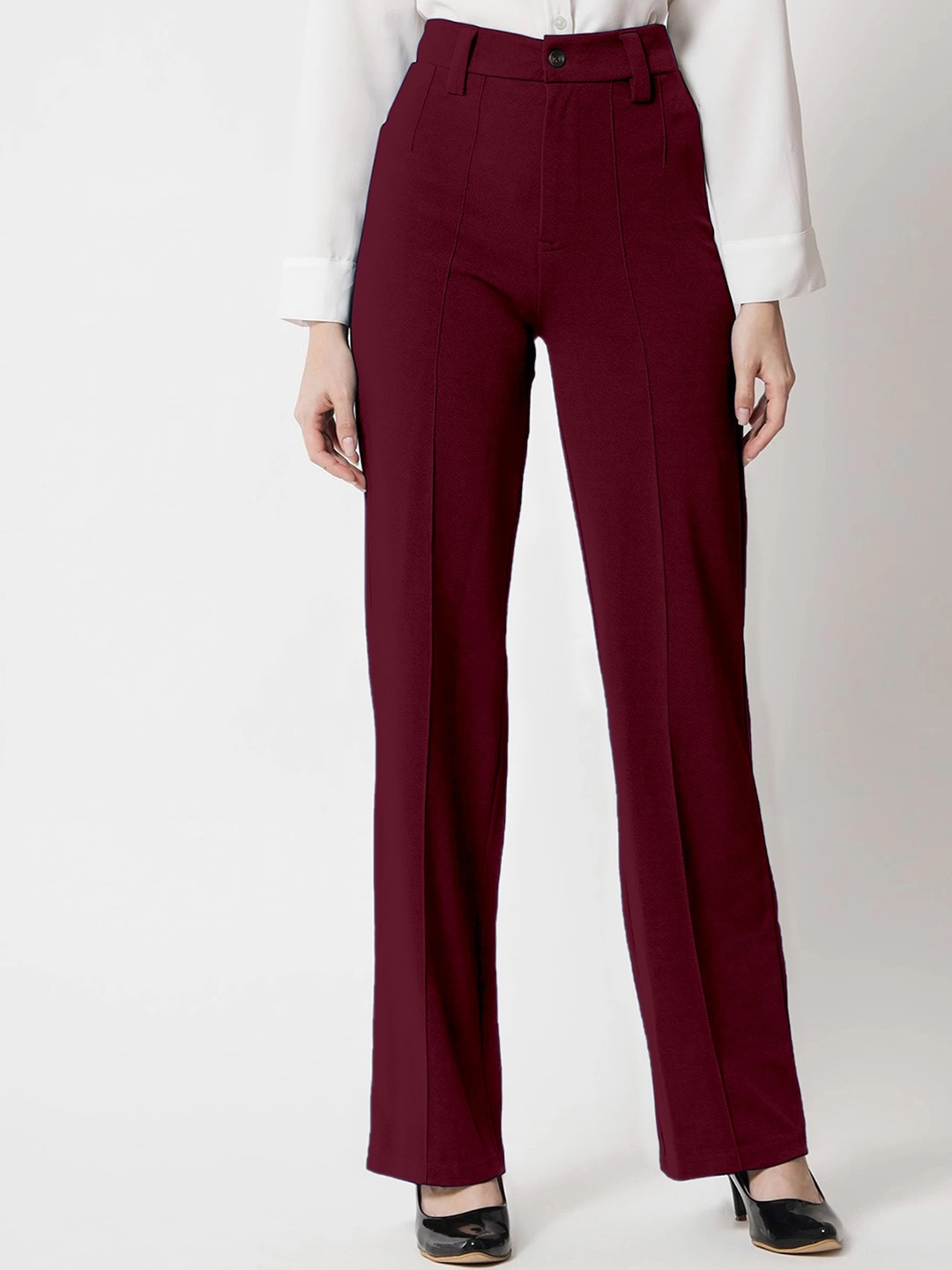 

Selvia Women Easy Wash Formal Trousers, Maroon
