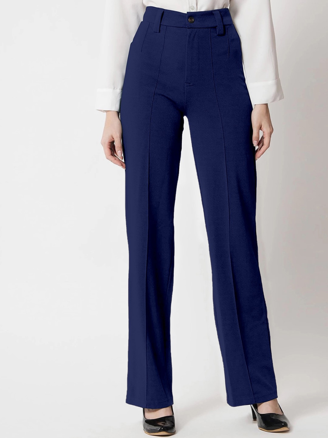 

Selvia Women Easy Wash Formal Trousers, Blue