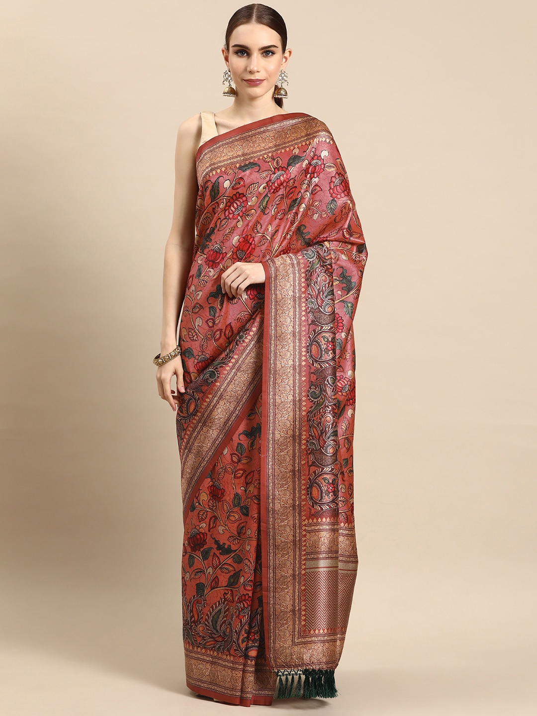 

Tasarika Kalamkari Saree, Pink