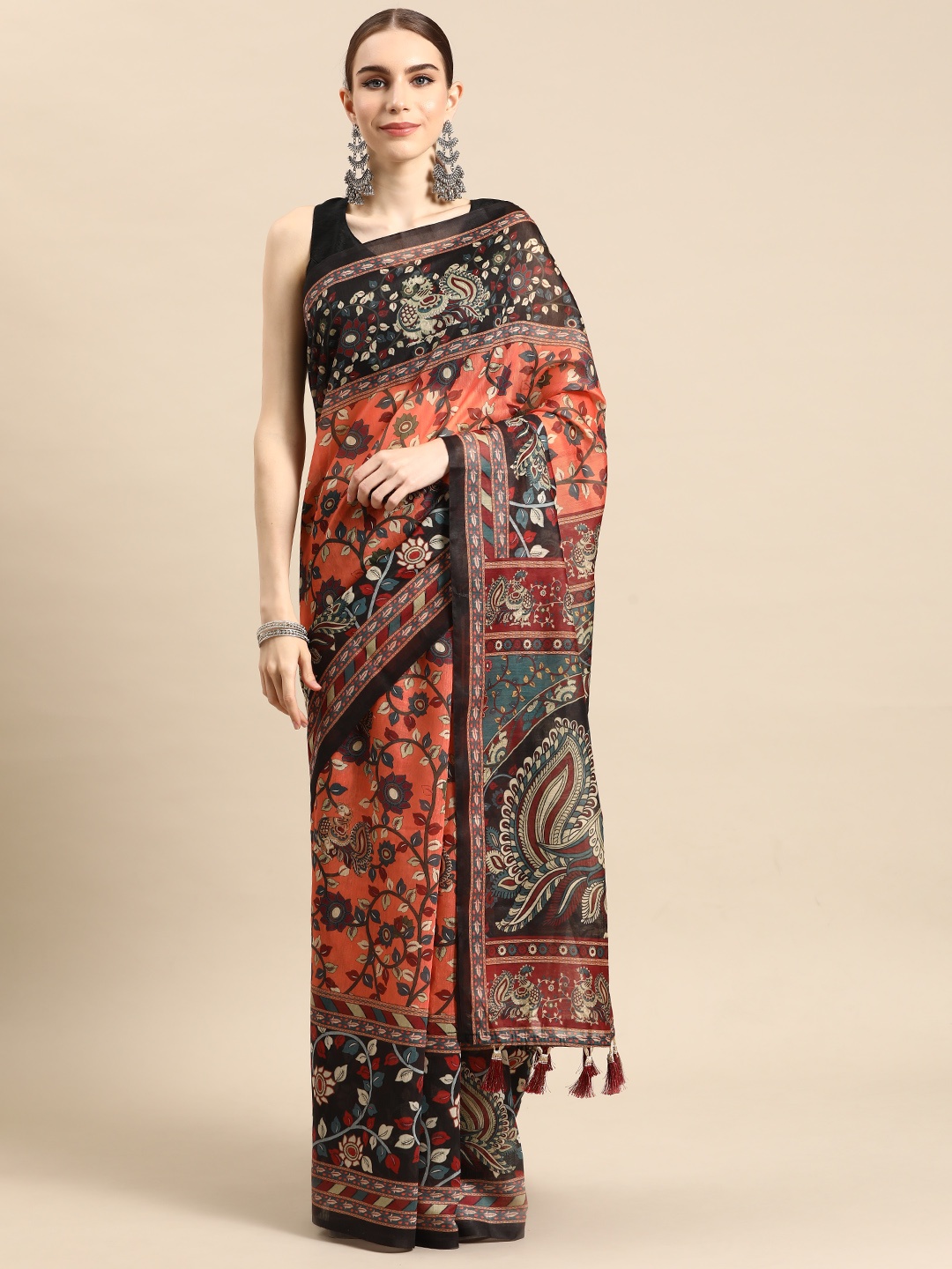 

Tasarika Kalamkari Saree, Orange