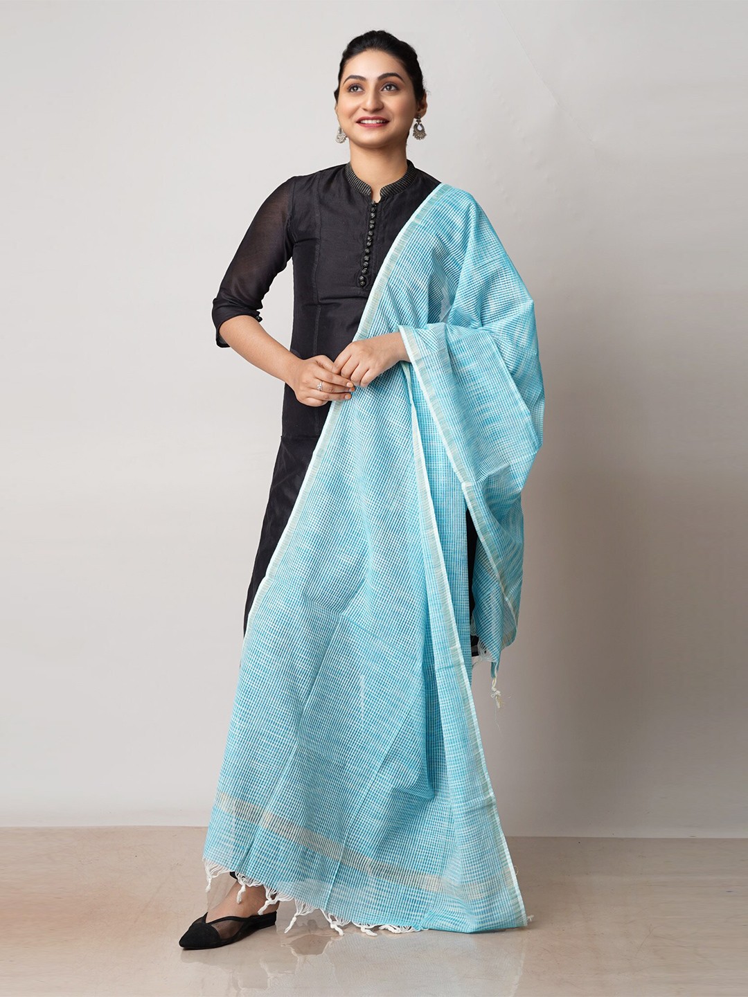 

Unnati Silks Printed Pure Cotton Dupatta, Blue