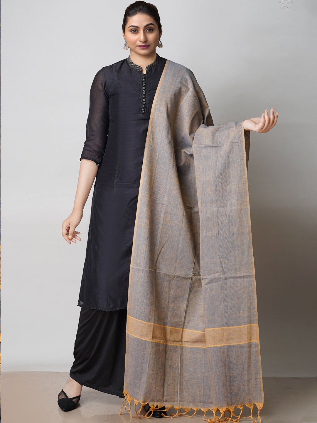 

Unnati Silks Mangalgiri Pure Cotton Dupatta, Brown