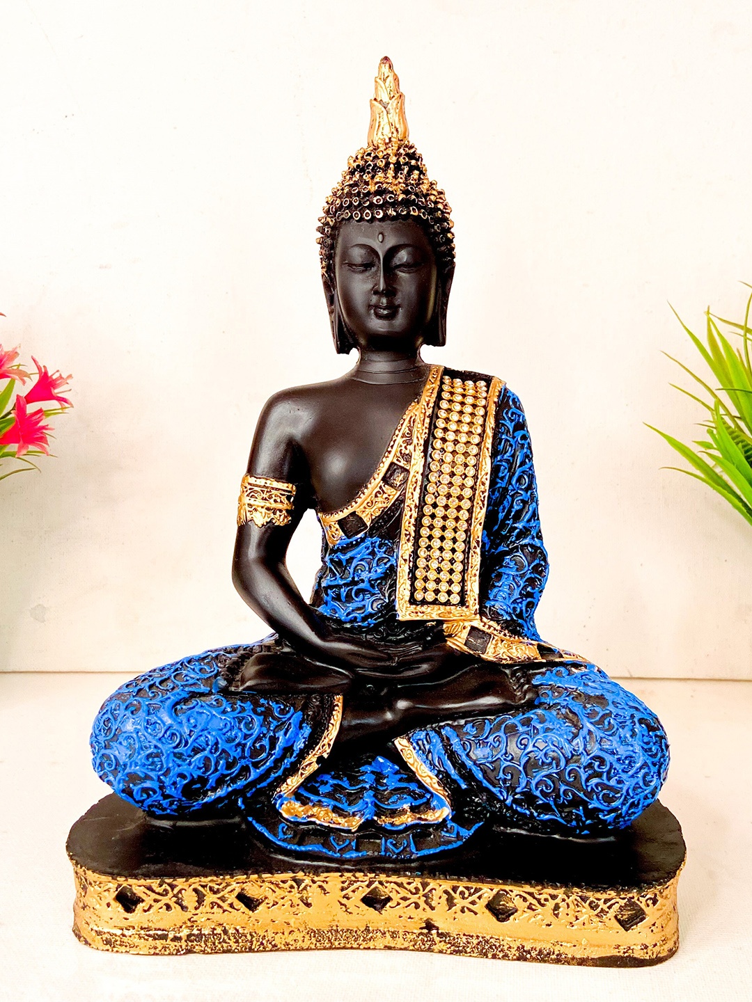 

Fashion Bizz Blue & Black Buddha Polyresin Showpiece