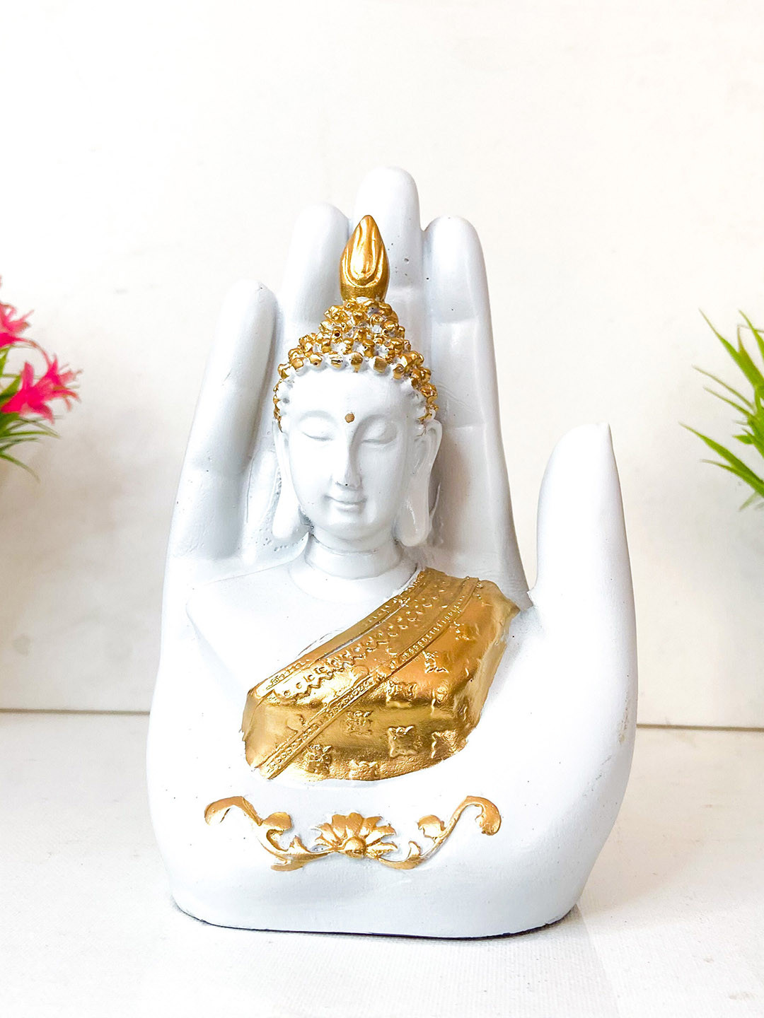

Fashion Bizz White Hand Buddha Showpiece