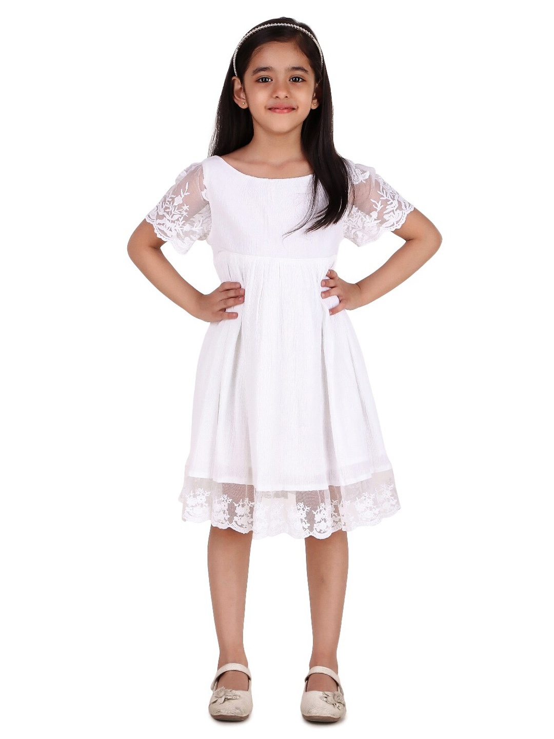 

Miyo Fit & Flare Cotton Dress, White